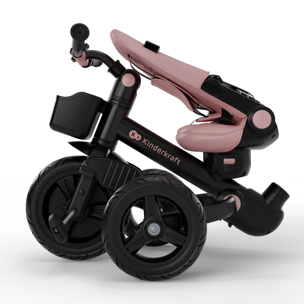 Kinderkraft Aveo 2 Plus - триколісний велосипед з великими колесами та можливістю реверсивного ходу (від 9 місяців до 5 років) • Pink (KRAVEO02PNK0000)