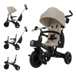 Kinderkraft Aveo 2 Plus - триколісний велосипед з великими колесами та можливістю реверсивного ходу (від 9 місяців до 5 років) • Beige (KRAVEO02BEG0000)