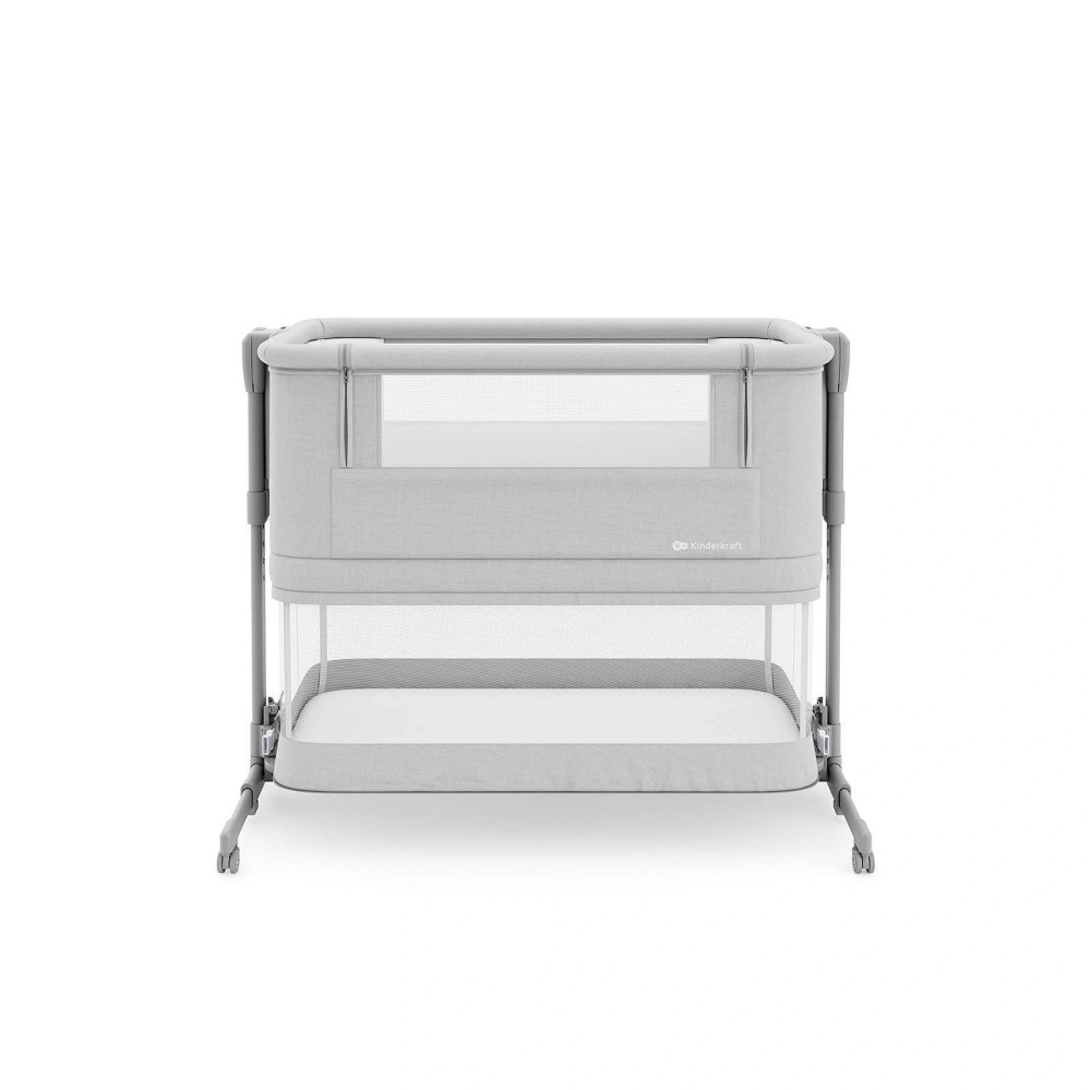 Kinderkraft Nestee Grow 2 - приставне ліжечко-колиска • Light Grey (KLNEEGR2LGR0000)