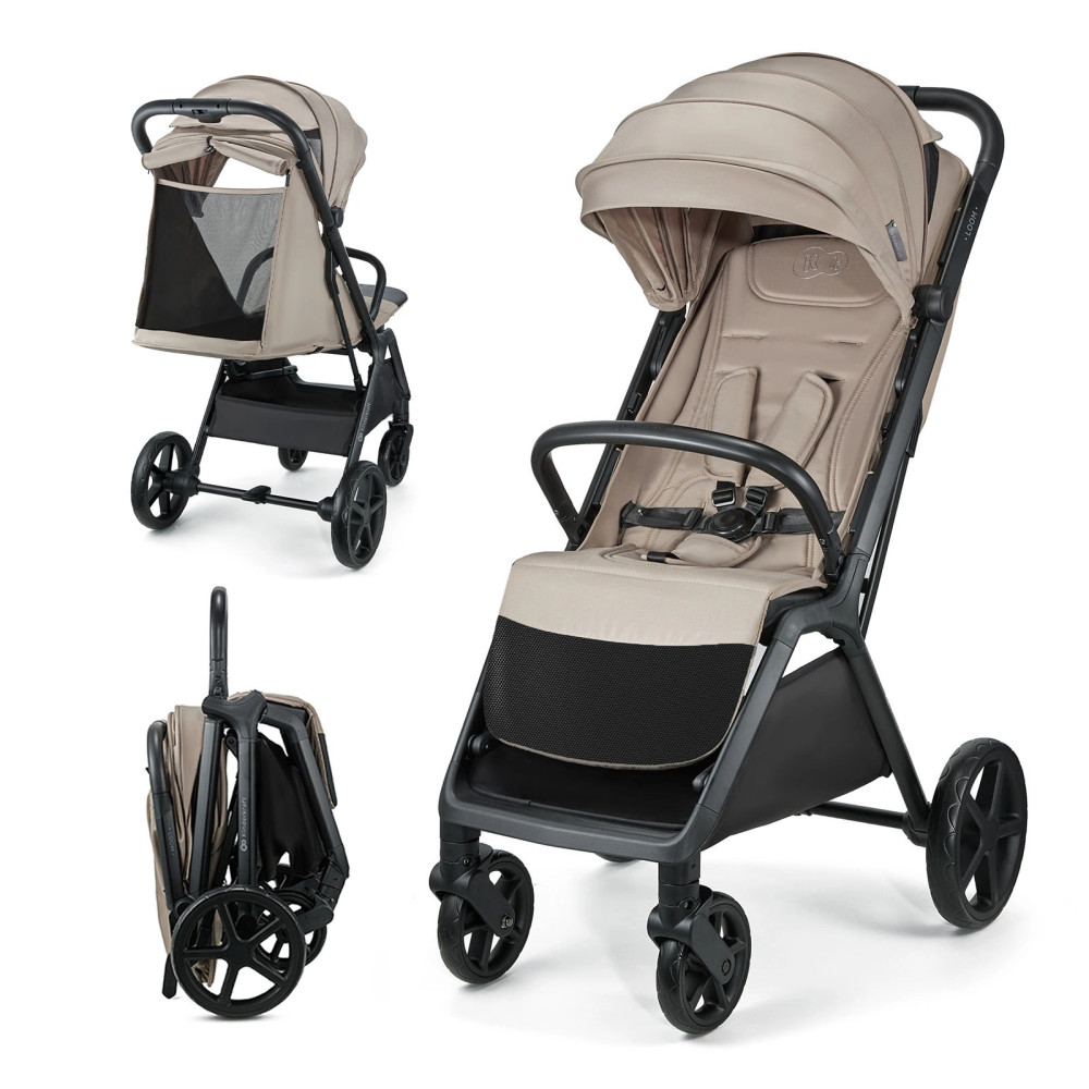 Kinderkraft Loom - легка прогулянкова коляска з автоматичним складанням • Beige (KSLOOM00BEG0000)