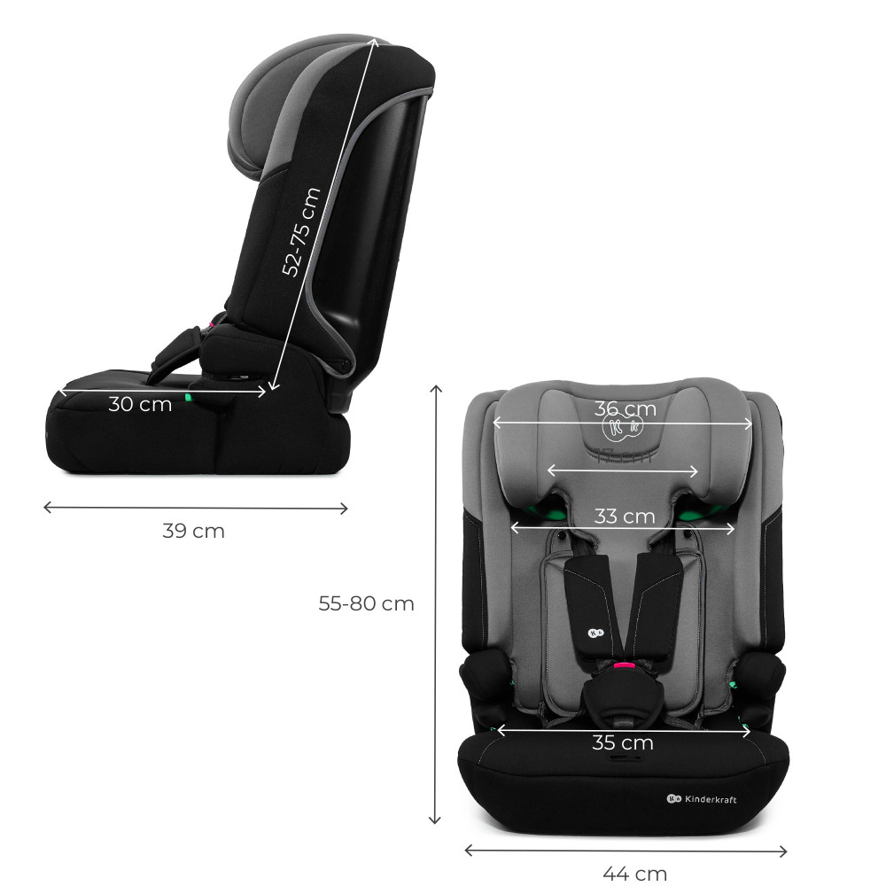 Kinderkraft i-Comfy i-Size - автокресло для детей (от 15 месяцев до 12 лет / 76 - 150 см) • Dark Gray (KCICOM00DGR0000)