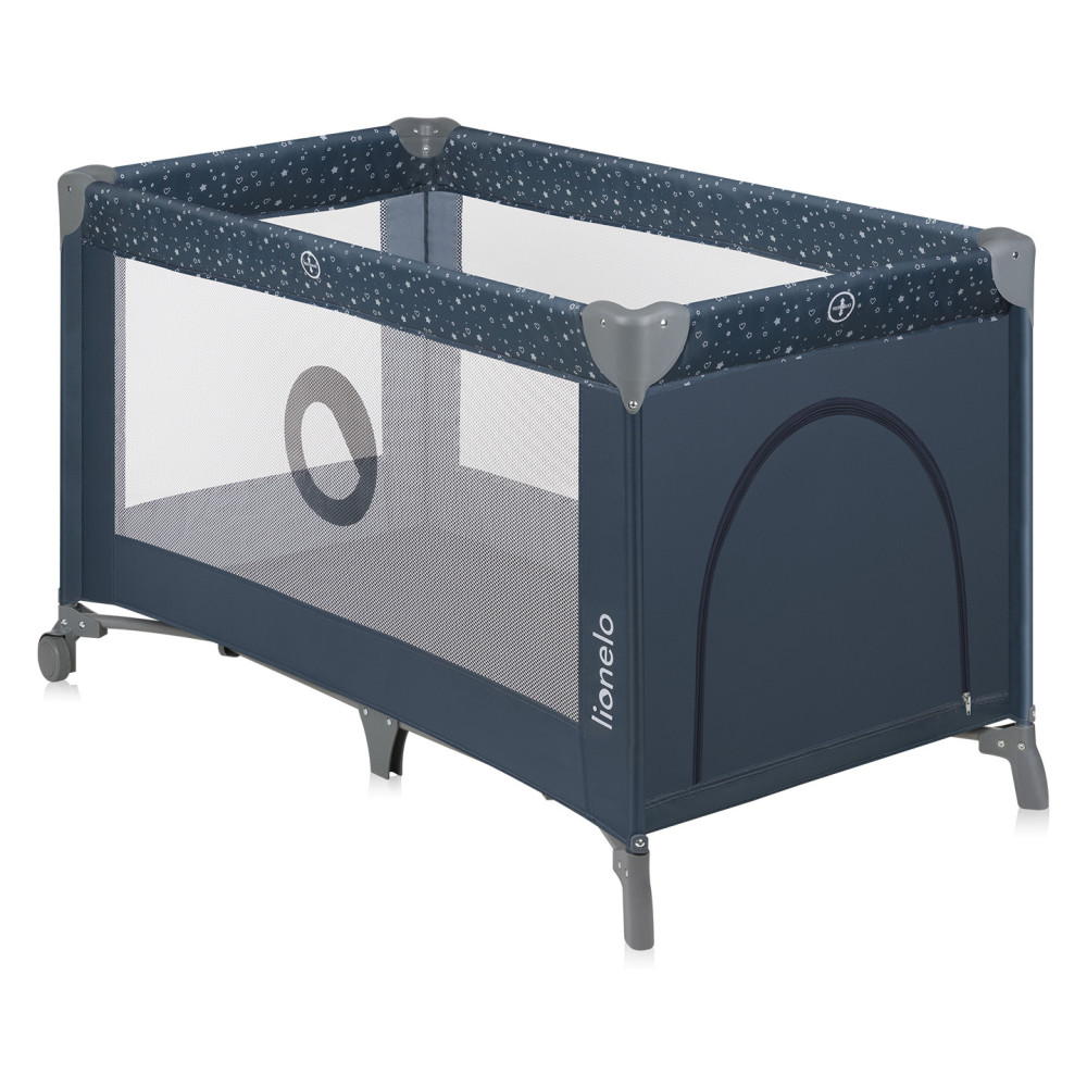 Lionelo Stefi - манеж-ліжечко 2 в 1 • Blue Grey
