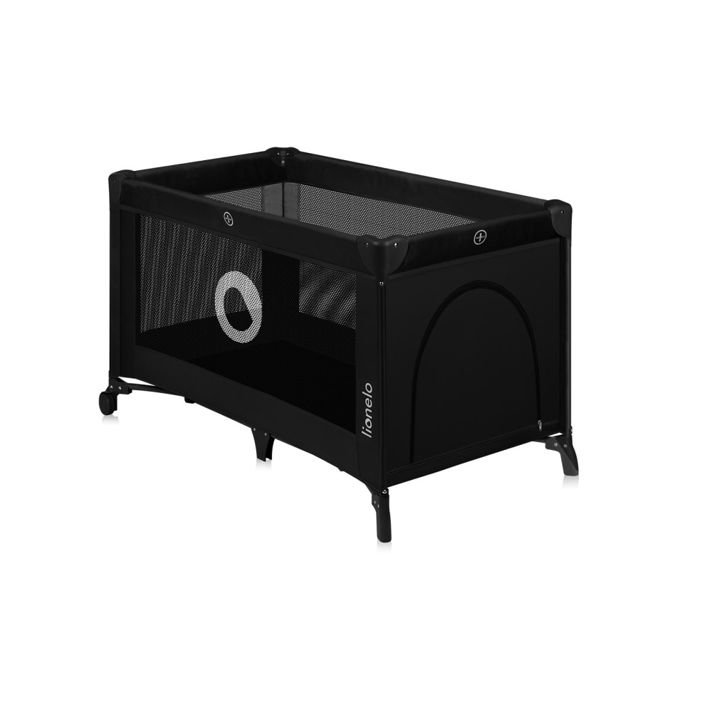 Lionelo Stefi - манеж-ліжечко 2 в 1 • Black Carbon