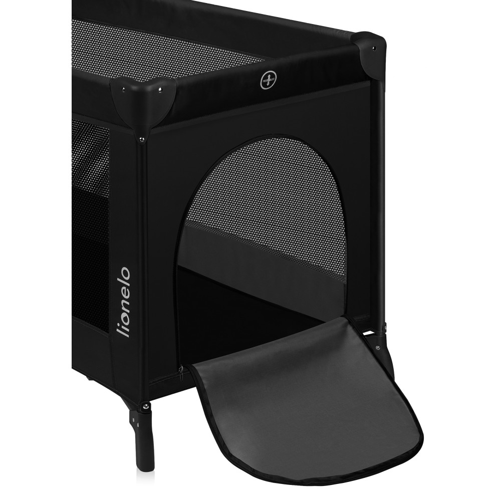 Lionelo Stefi - манеж-ліжечко 2 в 1 • Black Carbon
