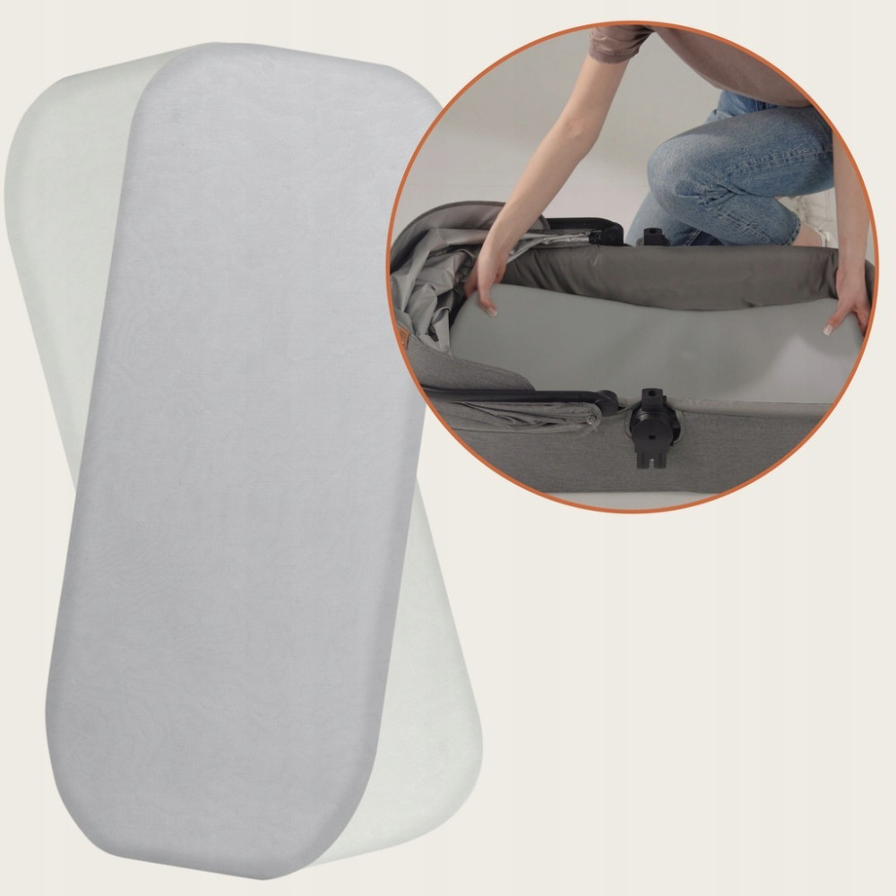 Lionelo Bamboo Sheet 70x28 - бамбукові простирадла на резинці, 2 шт. • Off White Grey