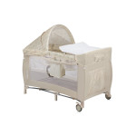 Lionelo Sven Plus - дитячий манеж-ліжечко 2 в 1 з пеленальним столиком • Beige Latte