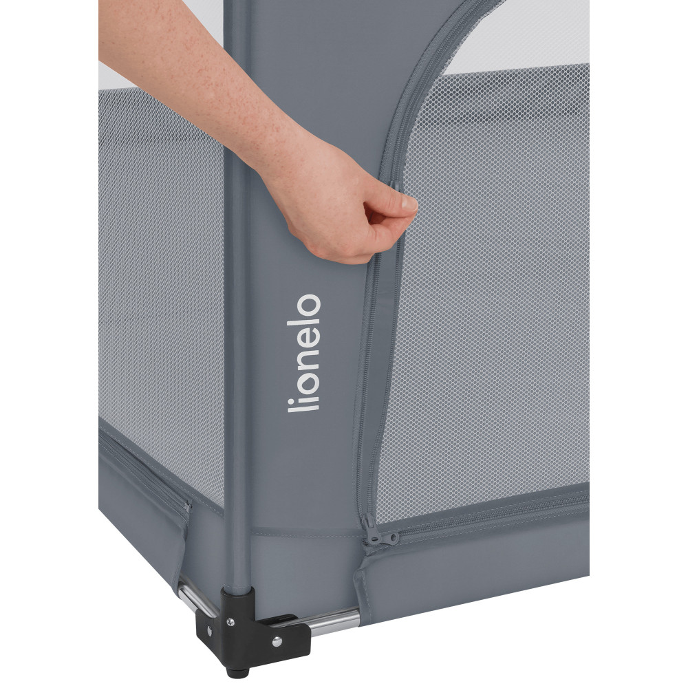 Lionelo Florence XL Easy Fold - складаний дитячий манеж 180 × 200 см • Grey Stone
