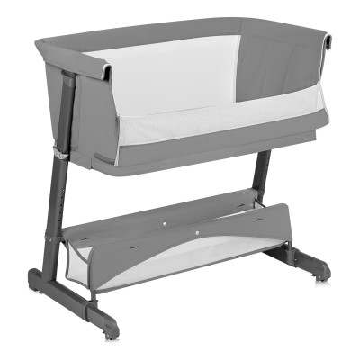 Lionelo Thomi Plus - приставне ліжечко 5 в 1 до 4 років, 2 матраци • Grey Concrete