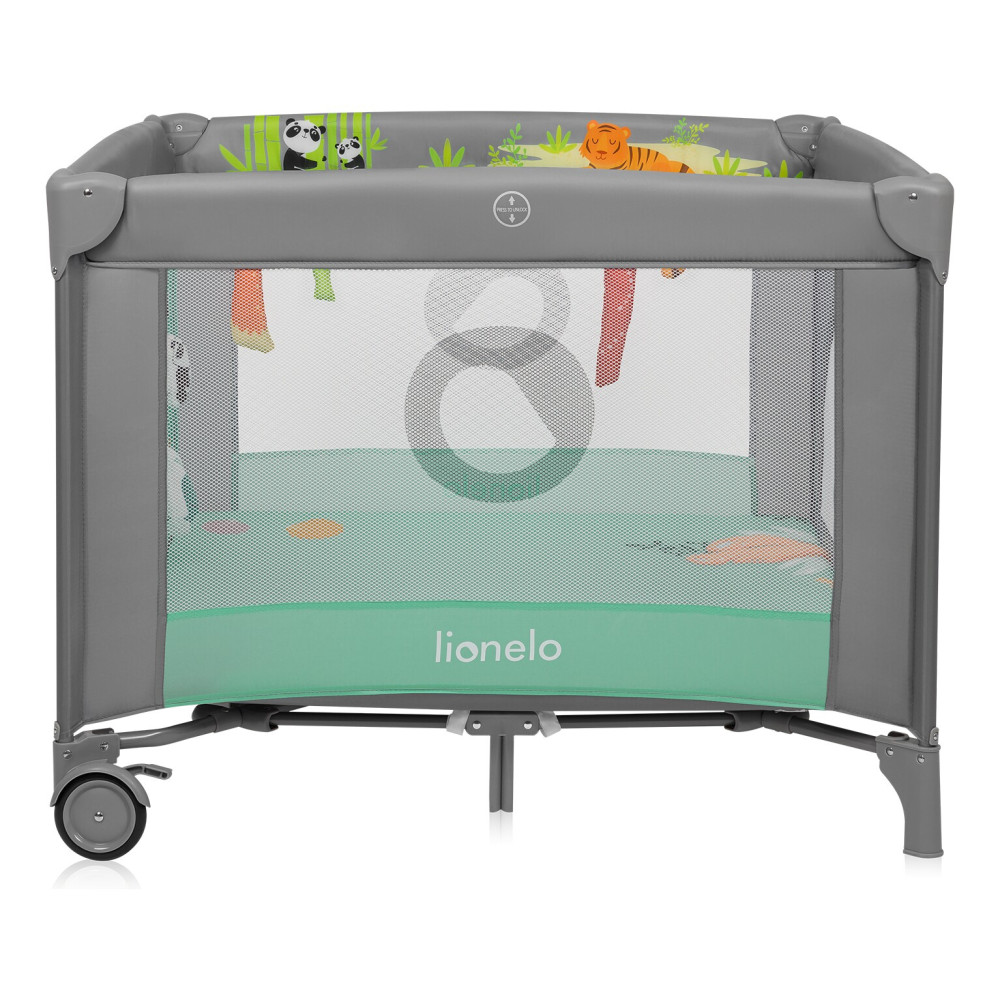 Lionelo Mille Plus - дитячий манеж 0-36 місяців • Grey Green