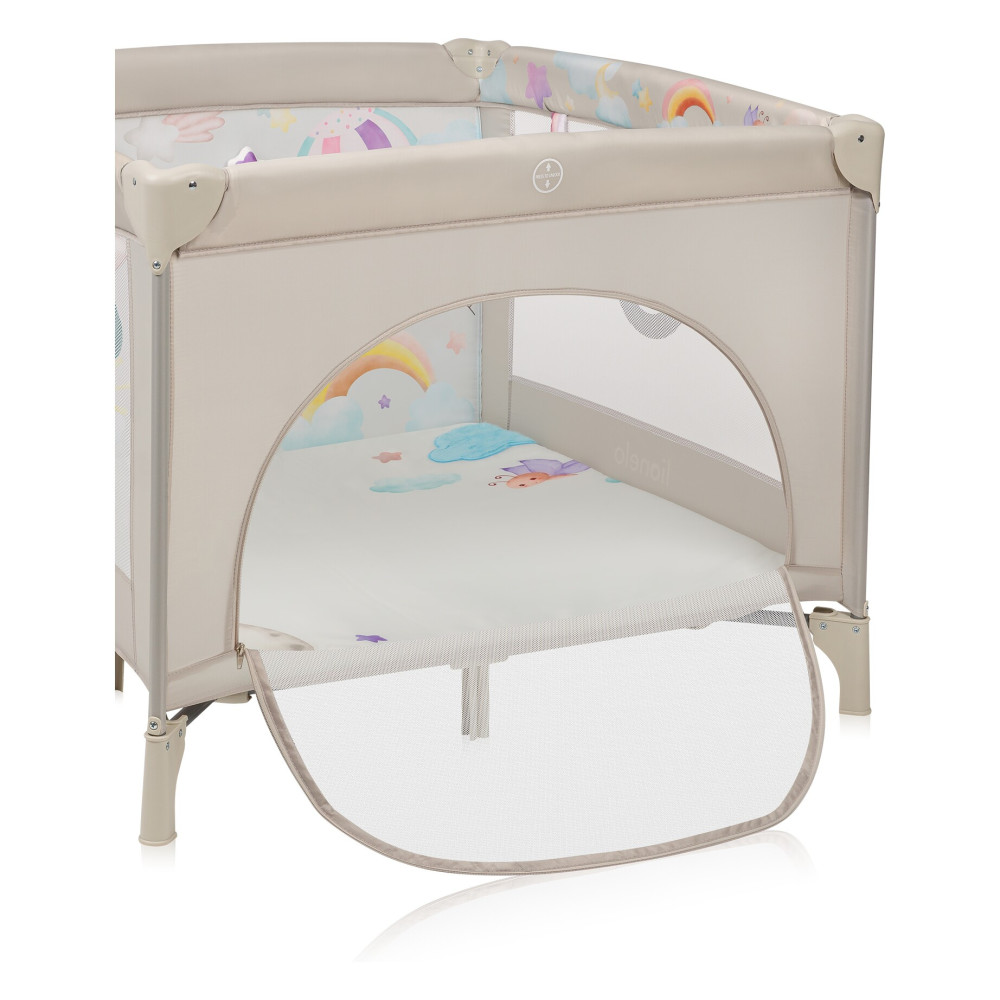 Lionelo Mille Plus - дитячий манеж 0-36 місяців • Grey Beige