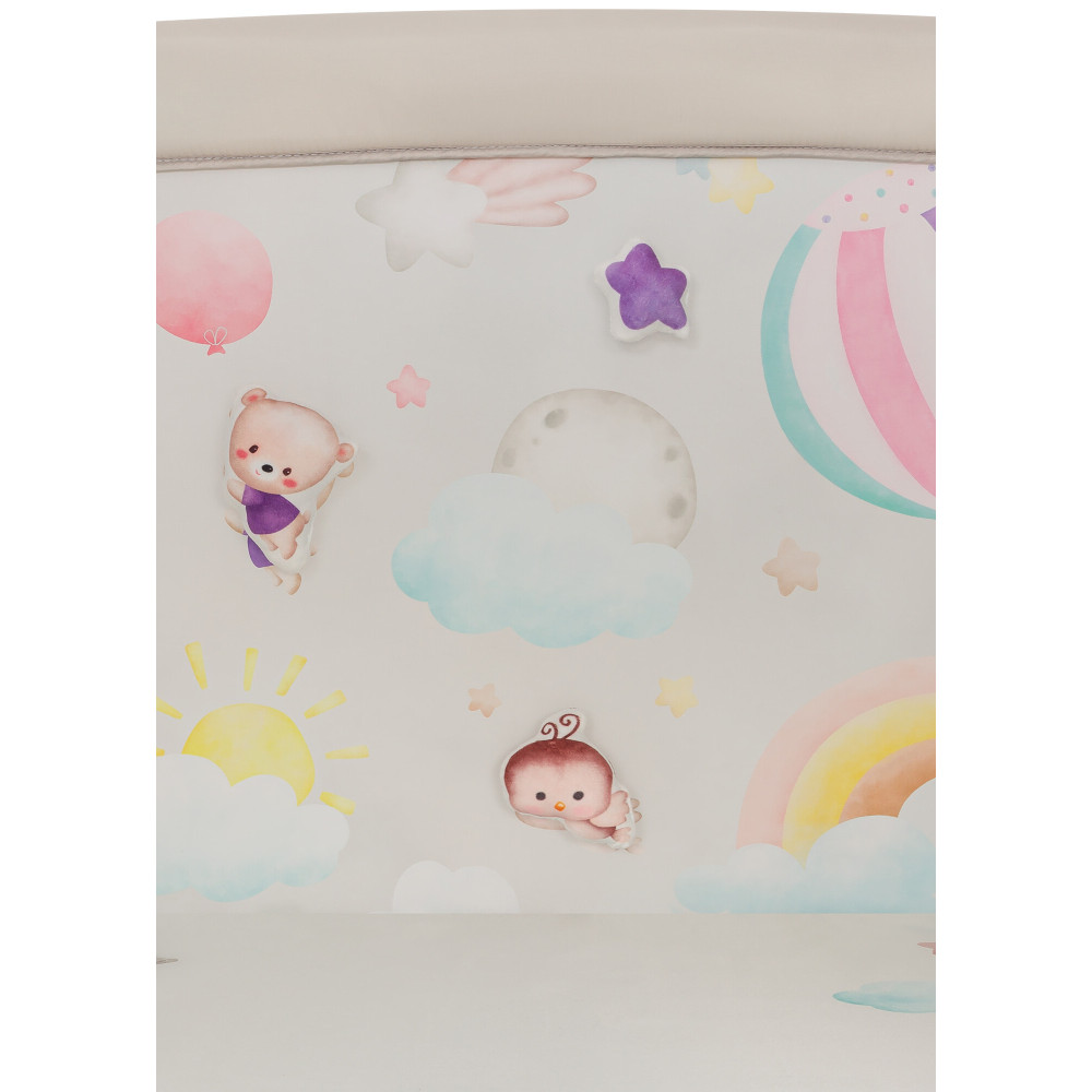 Lionelo Mille Plus - дитячий манеж 0-36 місяців • Grey Beige
