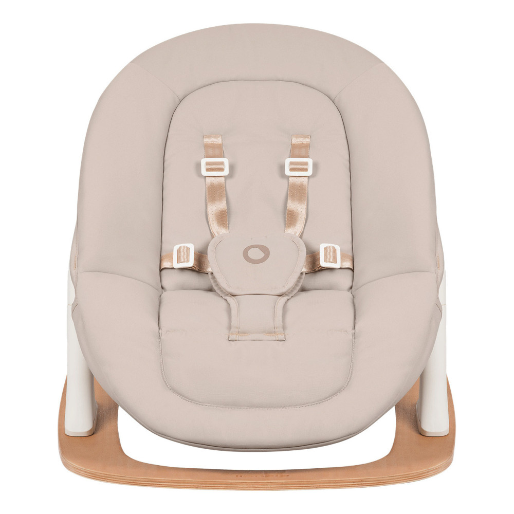 Lionelo Celia Rocker - шезлонг-гойдалка з дугою для іграшок • Natural Wood