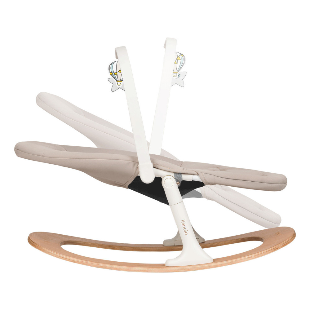 Lionelo Celia Rocker - шезлонг-гойдалка з дугою для іграшок • Natural Wood