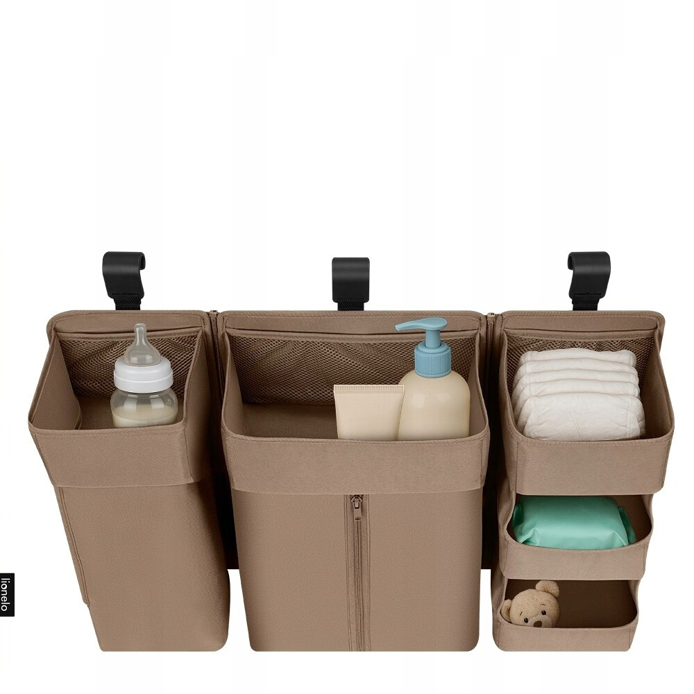 Lionelo SidePocket Large - підвісний органайзер для ліжечка 3 в 1 • Beige