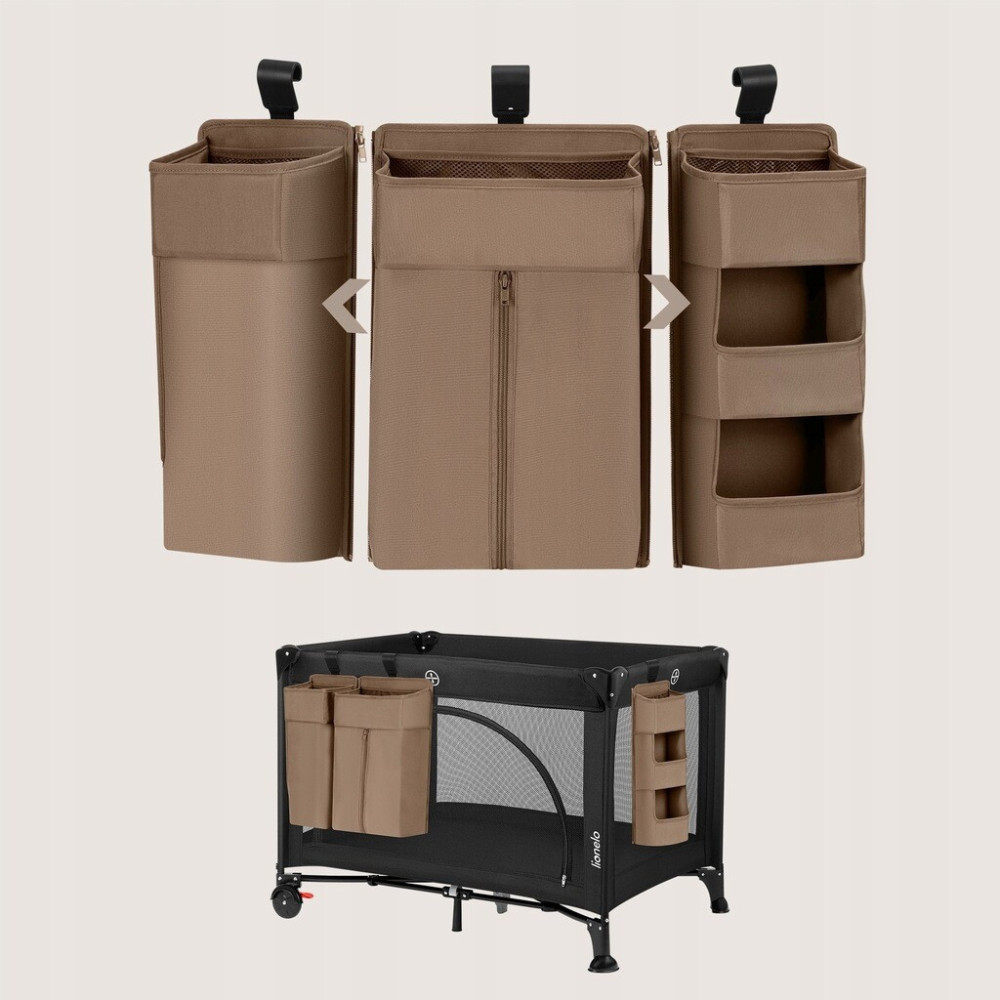 Lionelo SidePocket Large - підвісний органайзер для ліжечка 3 в 1 • Beige