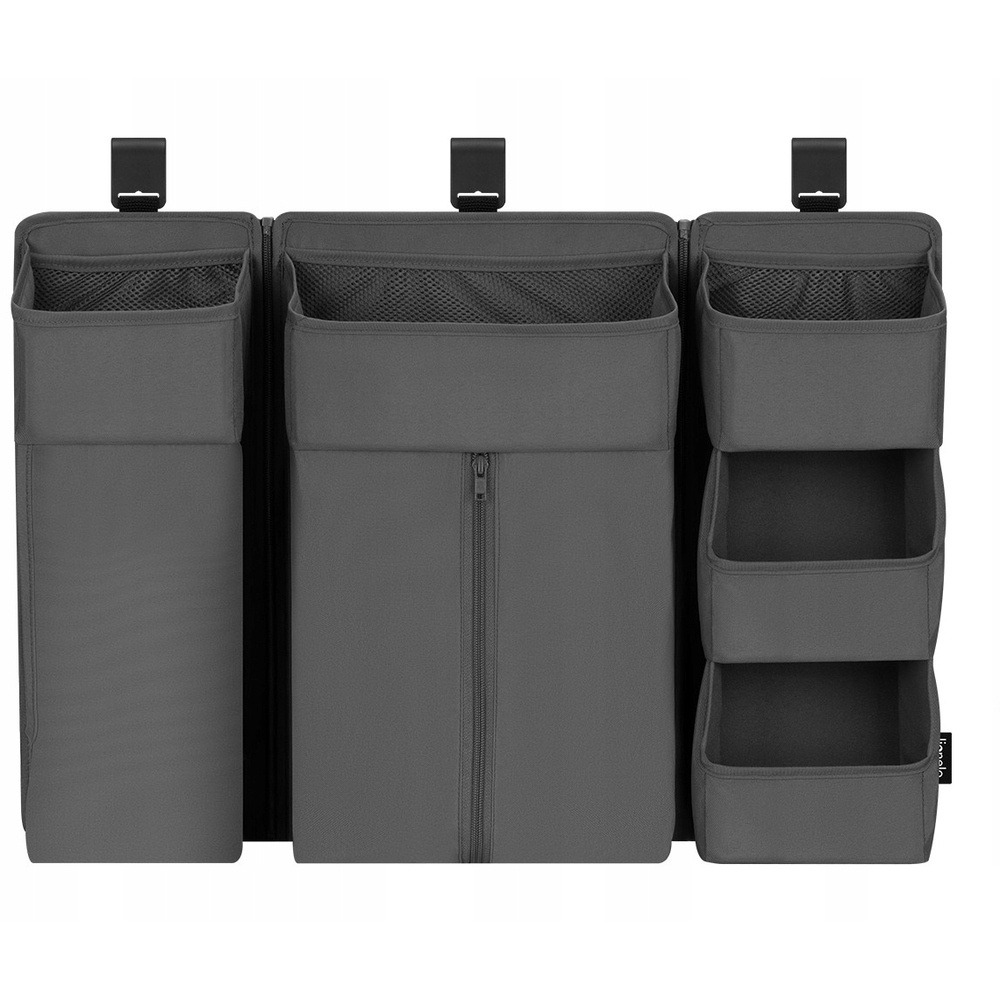 Lionelo SidePocket Large - підвісний органайзер для ліжечка 3 в 1 • Grey