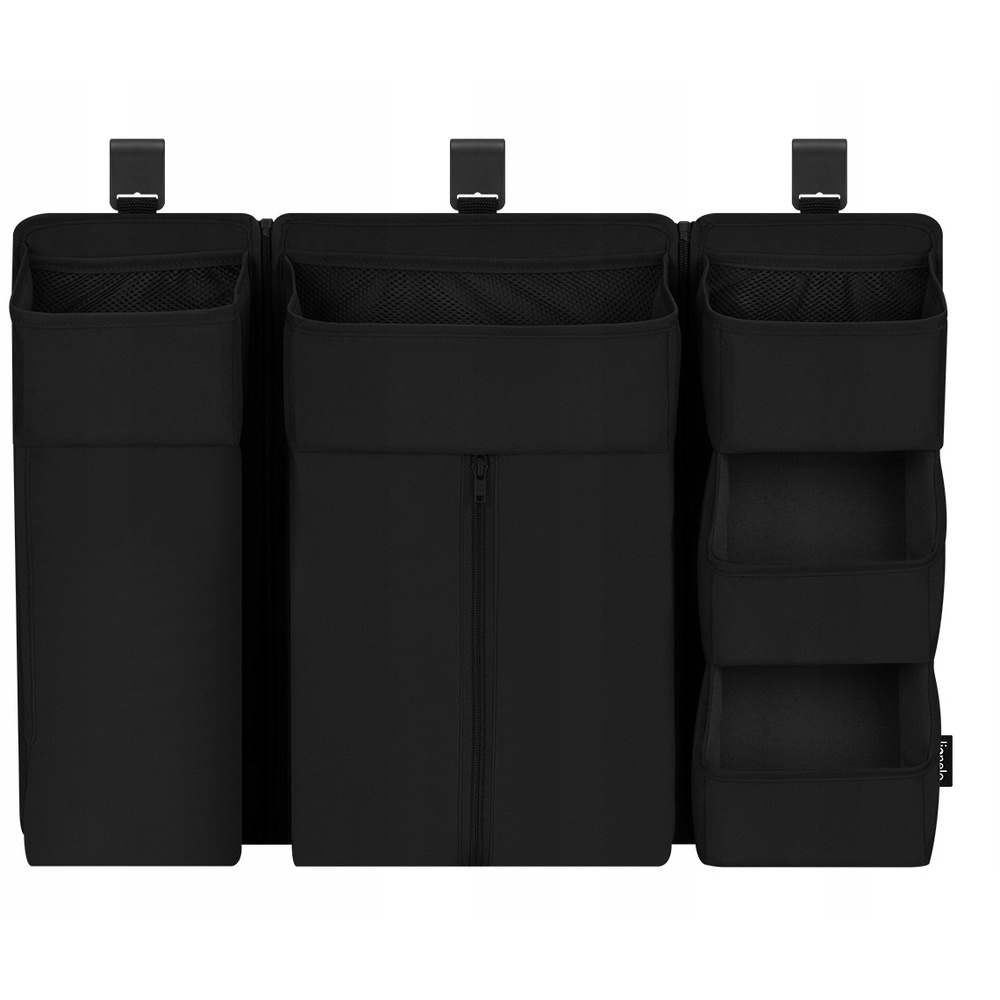 Lionelo SidePocket Large - підвісний органайзер для ліжечка 3 в 1 • Black Lionelo SidePocket Large - підвісний органайзер для ліжечка 3 в 1 • Black
