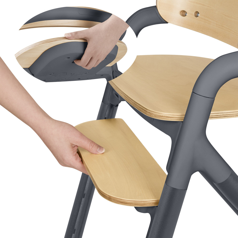 Lionelo Celia - дерев'яний стільчик для годування 3 в 1 • Grey Wood
