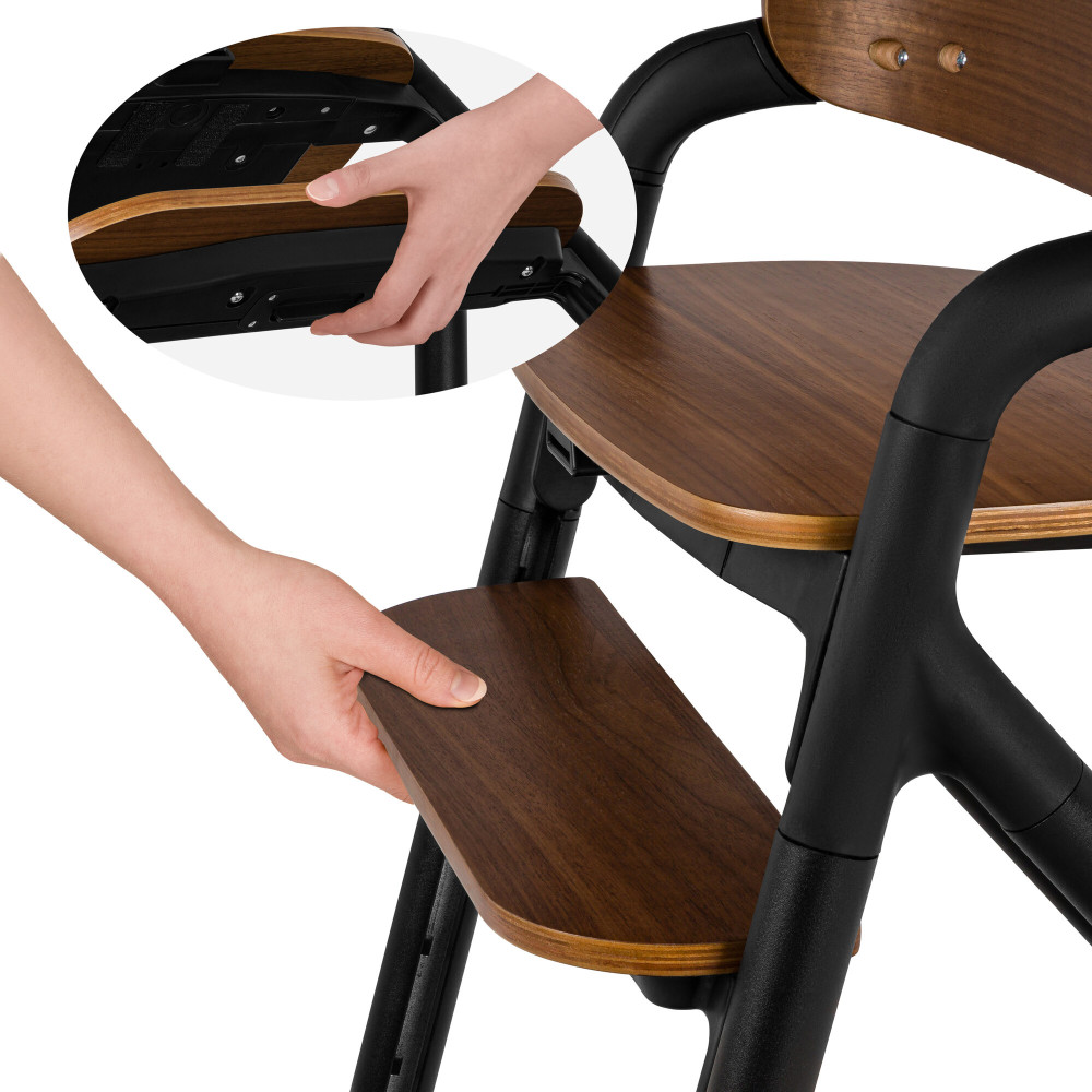 Lionelo Celia - дерев'яний стільчик для годування 3 в 1 • Black Wood