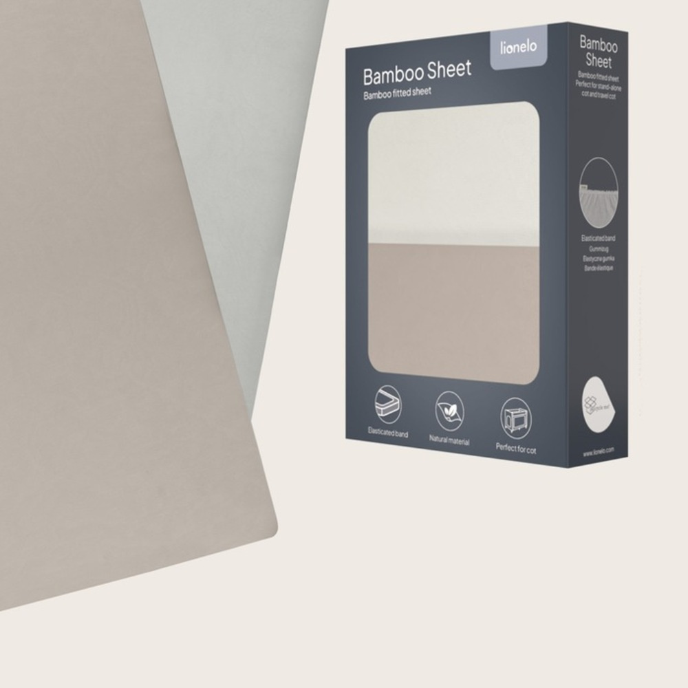 Lionelo Bamboo Sheet 80 × 42 - бамбукові простирадла на резинці, набір 2 шт. • Off White Beige