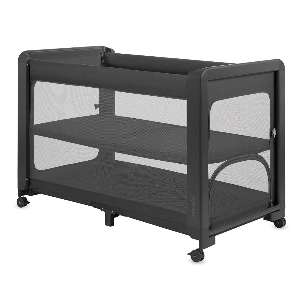 Lionelo Patty - дитяче ліжечко-манеж 5 в 1 з приставним режимом • Grey Graphite