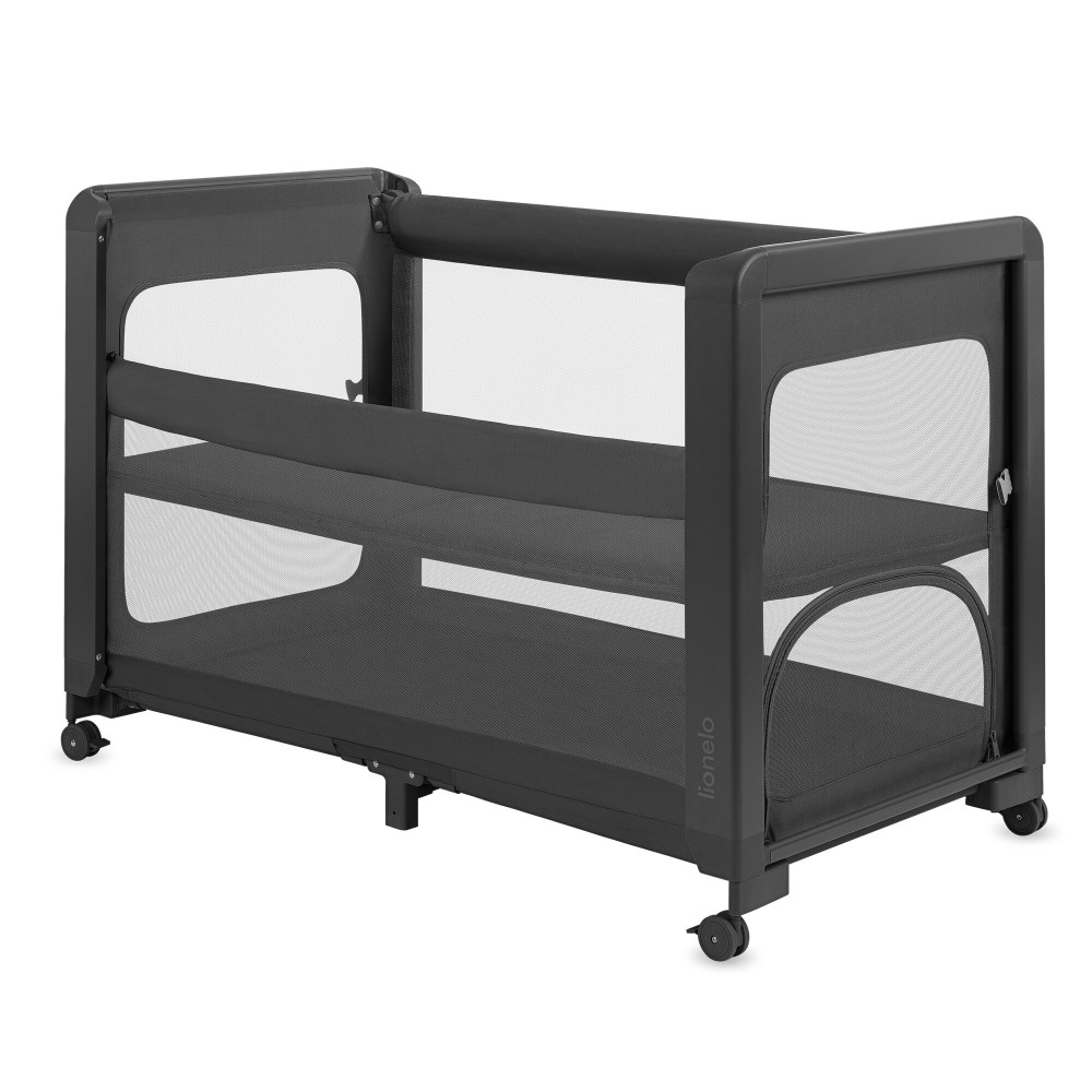 Lionelo Patty - дитяче ліжечко-манеж 5 в 1 з приставним режимом • Grey Graphite