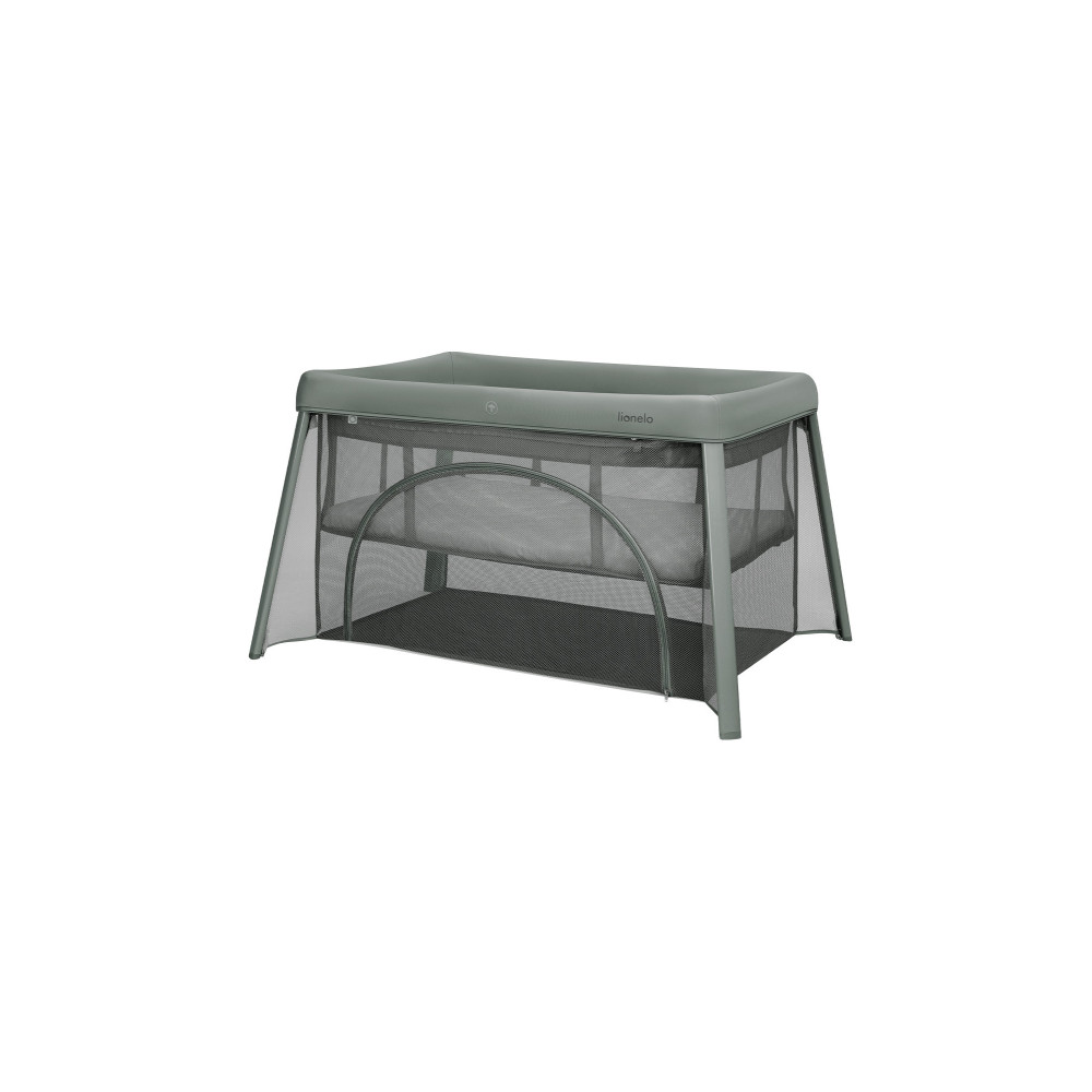 Lionelo Mila - дорожнє ліжечко 2 в 1 з матрацом 4 см • Green Sage