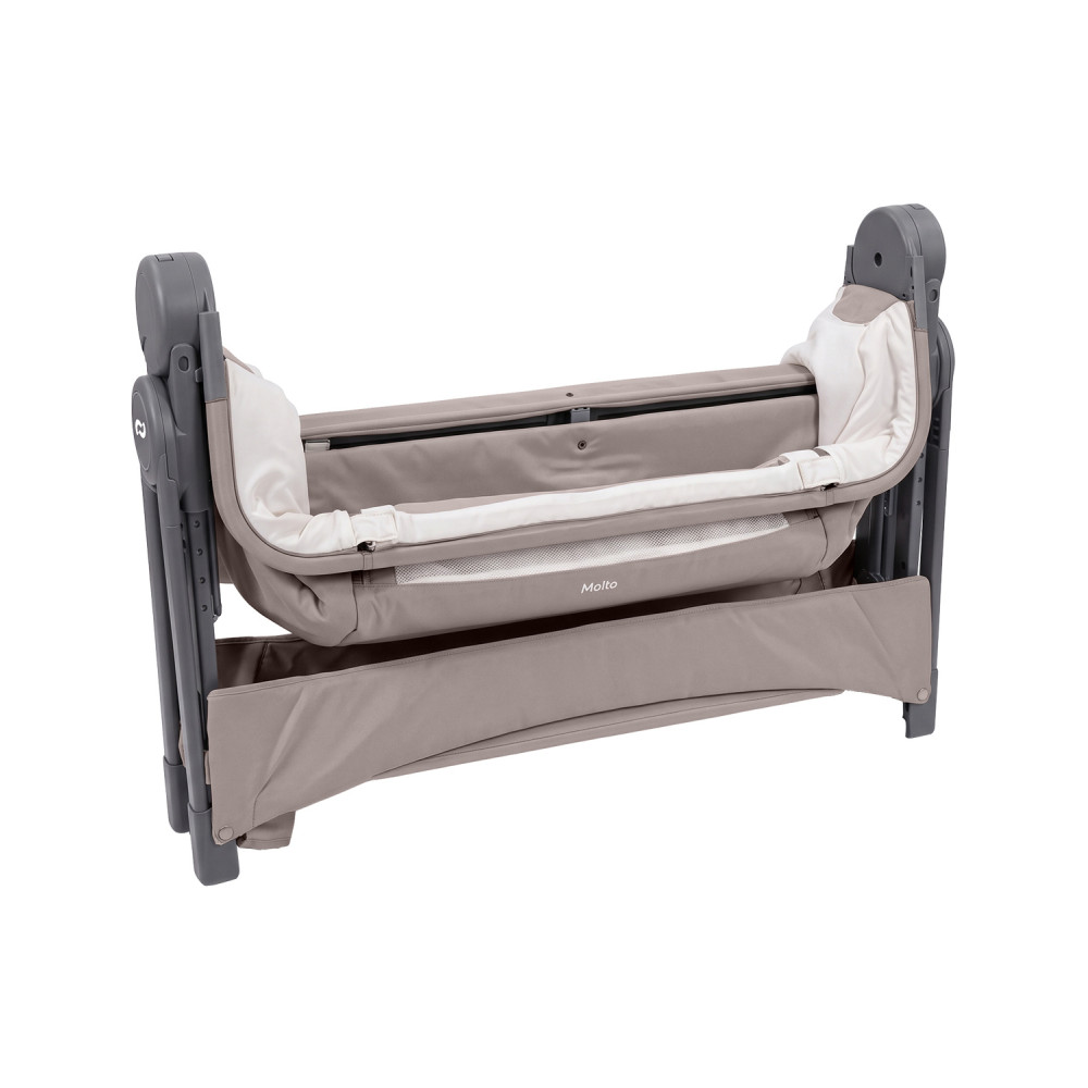 Carrello Molto CRL-15502 - приставне ліжечко з москітною сіткою та відкидним бортиком • Ovella Beige