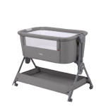 Carrello Molto CRL-15502 - приставне ліжечко з москітною сіткою та відкидним бортиком • Leviro Grey