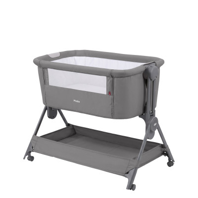 Carrello Molto CRL-15502 - приставная кроватка с москитной сеткой и откидным бортиком • Leviro Grey Carrello Molto CRL-15502 - приставная кроватка с москитной сеткой и откидным бортиком • Leviro Grey