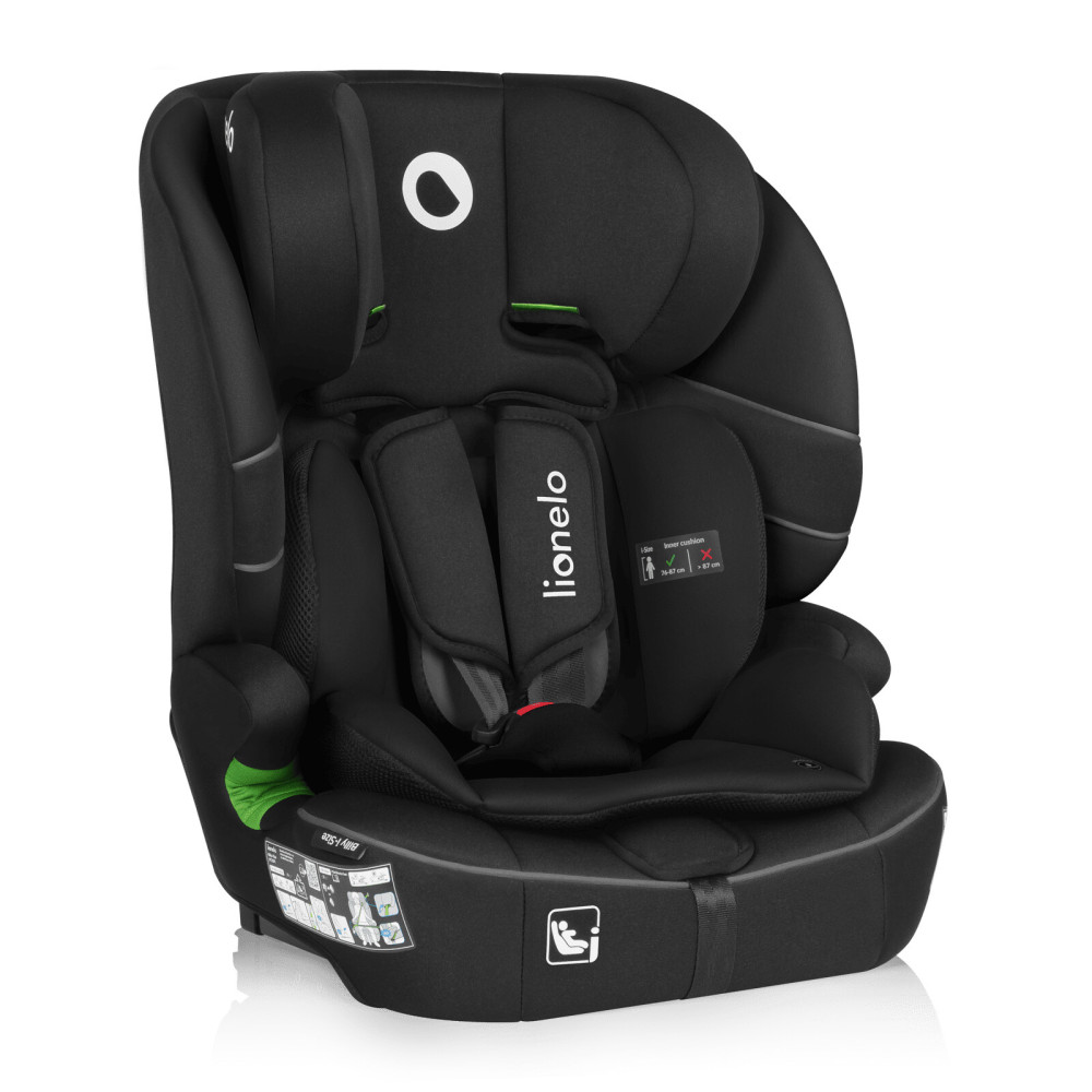 Lionelo Billy i-Size - автокресло для ребенка (76-150 см), система крепления Isofix и TopTether или автомобильный ремень • Black Carbon