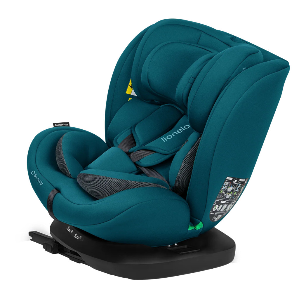 Lionelo Bastiaan i-Size - детское автокресло (0-12 лет / 40-150 см), поворотная база на 360°, наклон спинки, регулировка подголовника • Blue Indigo