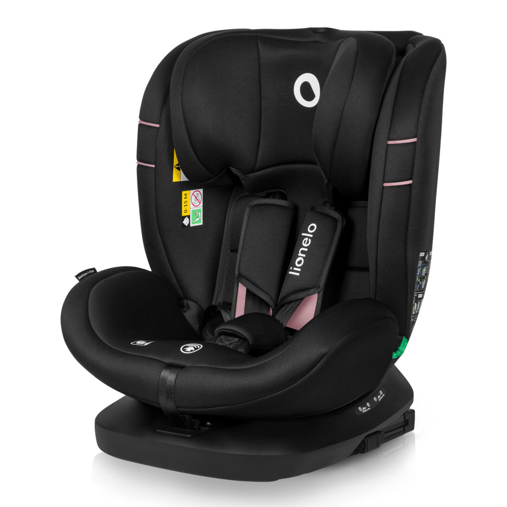 Lionelo Bastiaan i-Size - детское автокресло (0-12 лет / 40-150 см), поворотная база на 360°, наклон спинки, регулировка подголовника • Pink Rose