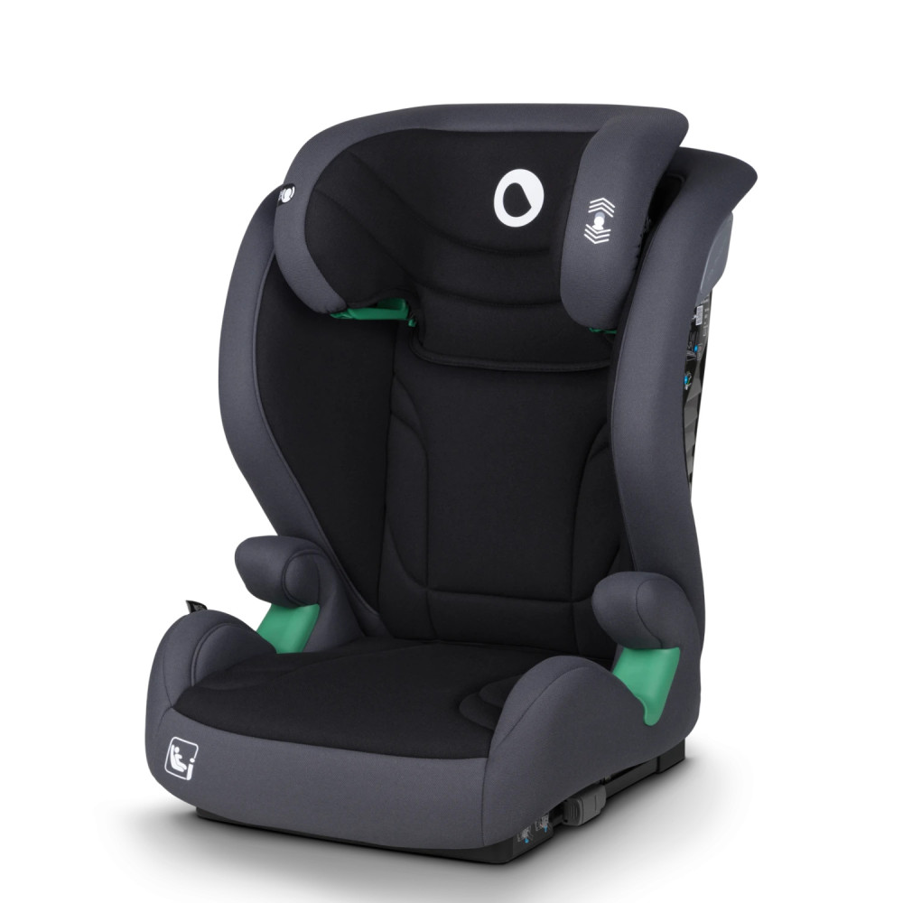 Lionelo Igo i-Size - автокрісло для дітей (від 3 до 12 років / 100 - 150 см), трансформується в бустер, додатковий бічний захист • Grey Graphite