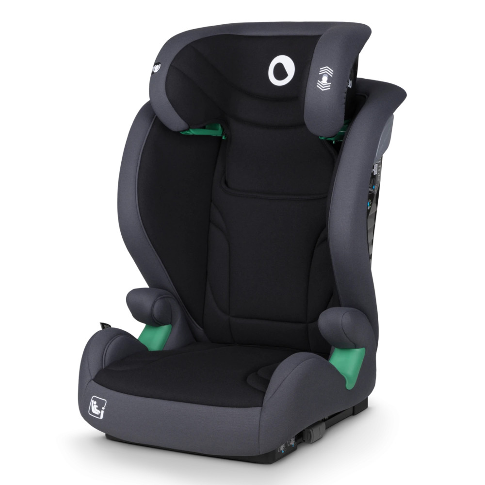 Lionelo Igo i-Size - автокрісло для дітей (від 3 до 12 років / 100 - 150 см), трансформується в бустер, додатковий бічний захист • Grey Graphite
