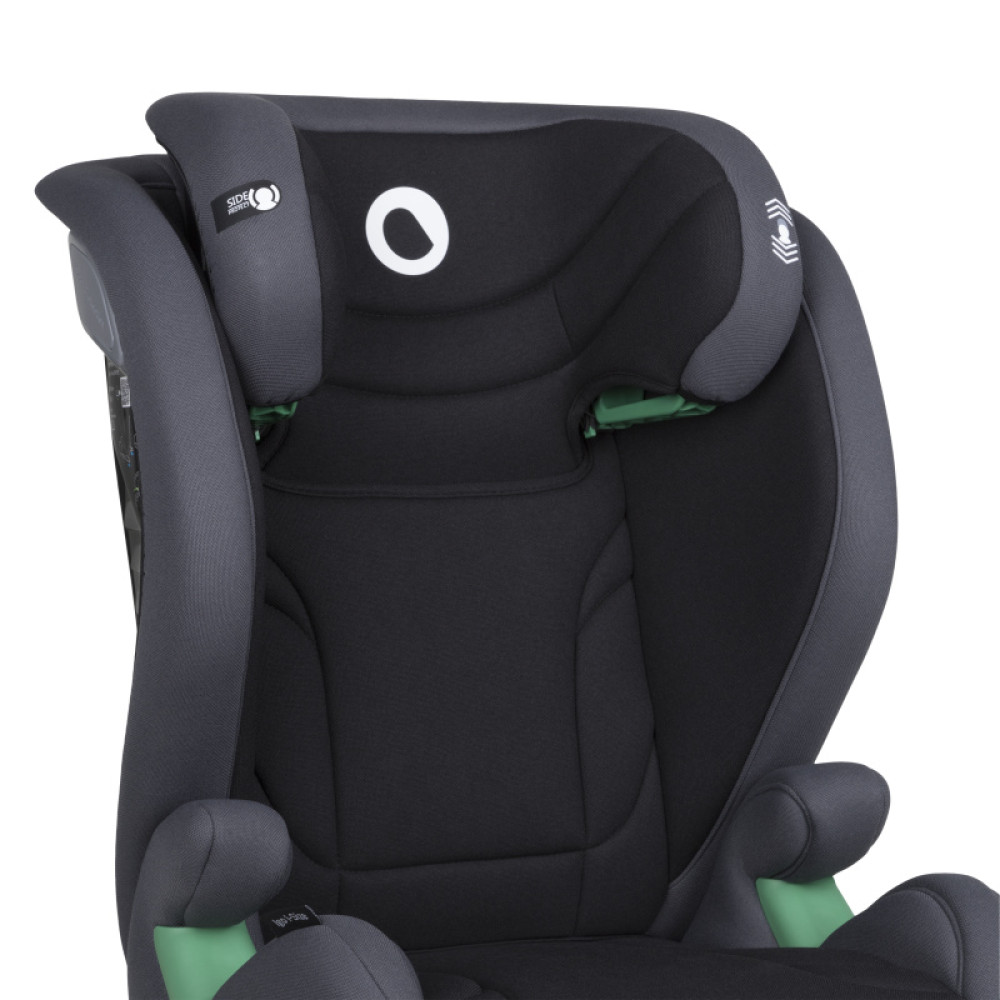Lionelo Igo i-Size - автокрісло для дітей (від 3 до 12 років / 100 - 150 см), трансформується в бустер, додатковий бічний захист • Grey Graphite