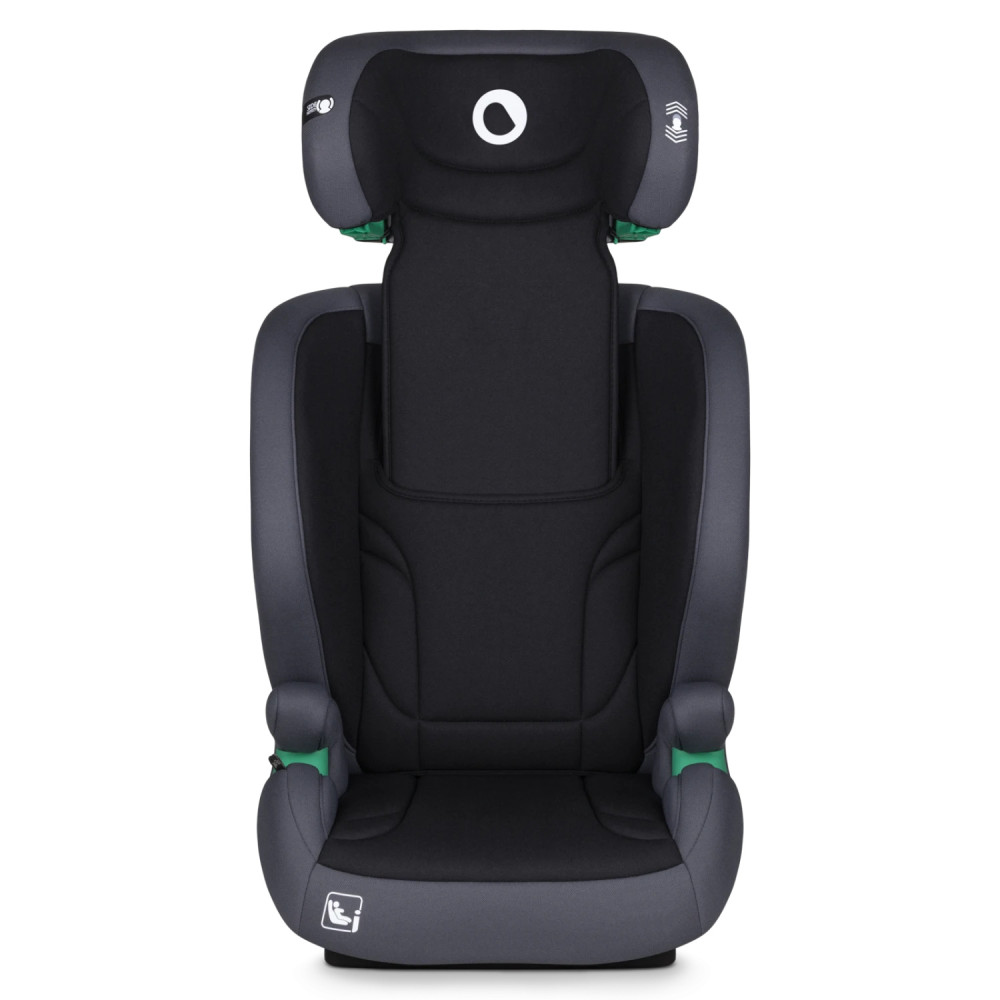 Lionelo Igo i-Size - автокрісло для дітей (від 3 до 12 років / 100 - 150 см), трансформується в бустер, додатковий бічний захист • Grey Graphite