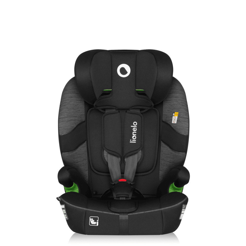 Lionelo Billy i-Size - автокресло для ребенка (76-150 см), система крепления Isofix и TopTether или автомобильный ремень • Black Grey