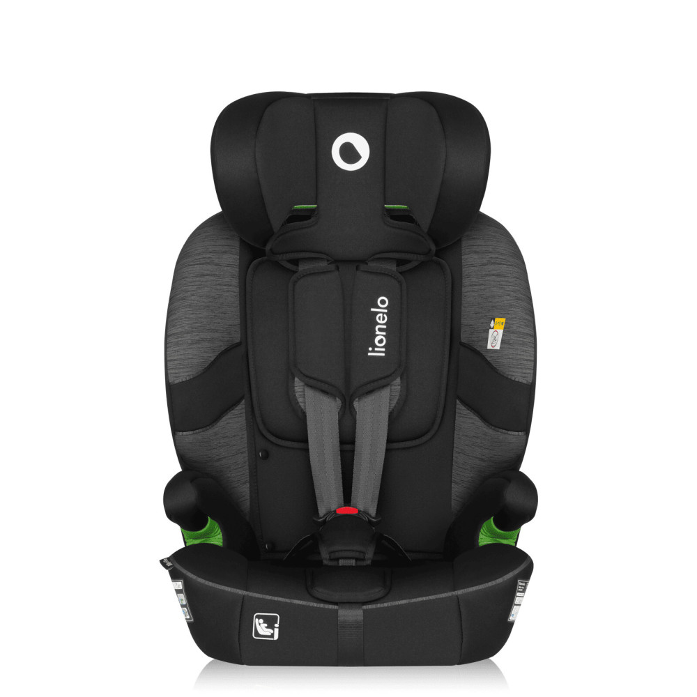 Lionelo Billy i-Size - автокресло для ребенка (76-150 см), система крепления Isofix и TopTether или автомобильный ремень • Black Grey