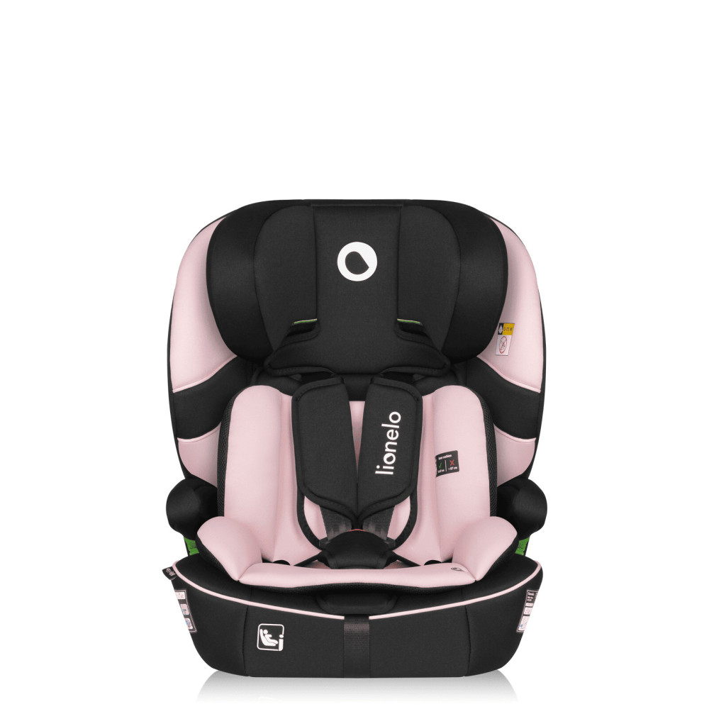 Lionelo Billy i-Size - автокресло для ребенка (76-150 см), система крепления Isofix и TopTether или автомобильный ремень • Pink Baby