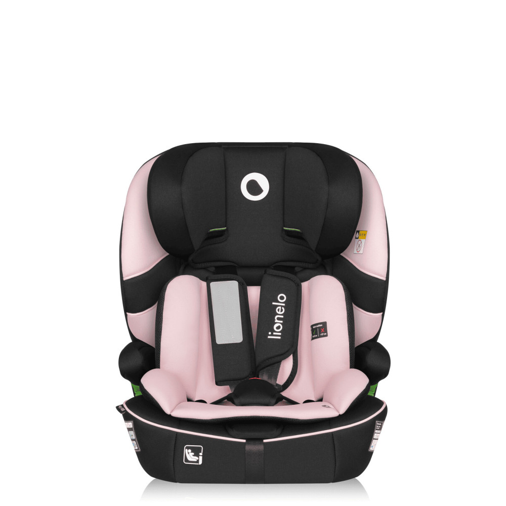 Lionelo Billy i-Size - автокресло для ребенка (76-150 см), система крепления Isofix и TopTether или автомобильный ремень • Pink Baby