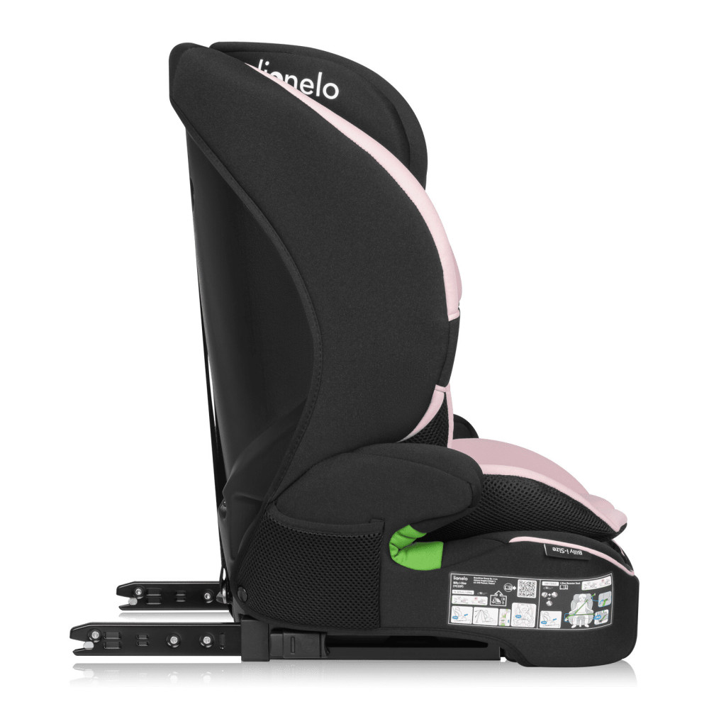 Lionelo Billy i-Size - автокресло для ребенка (76-150 см), система крепления Isofix и TopTether или автомобильный ремень • Pink Baby