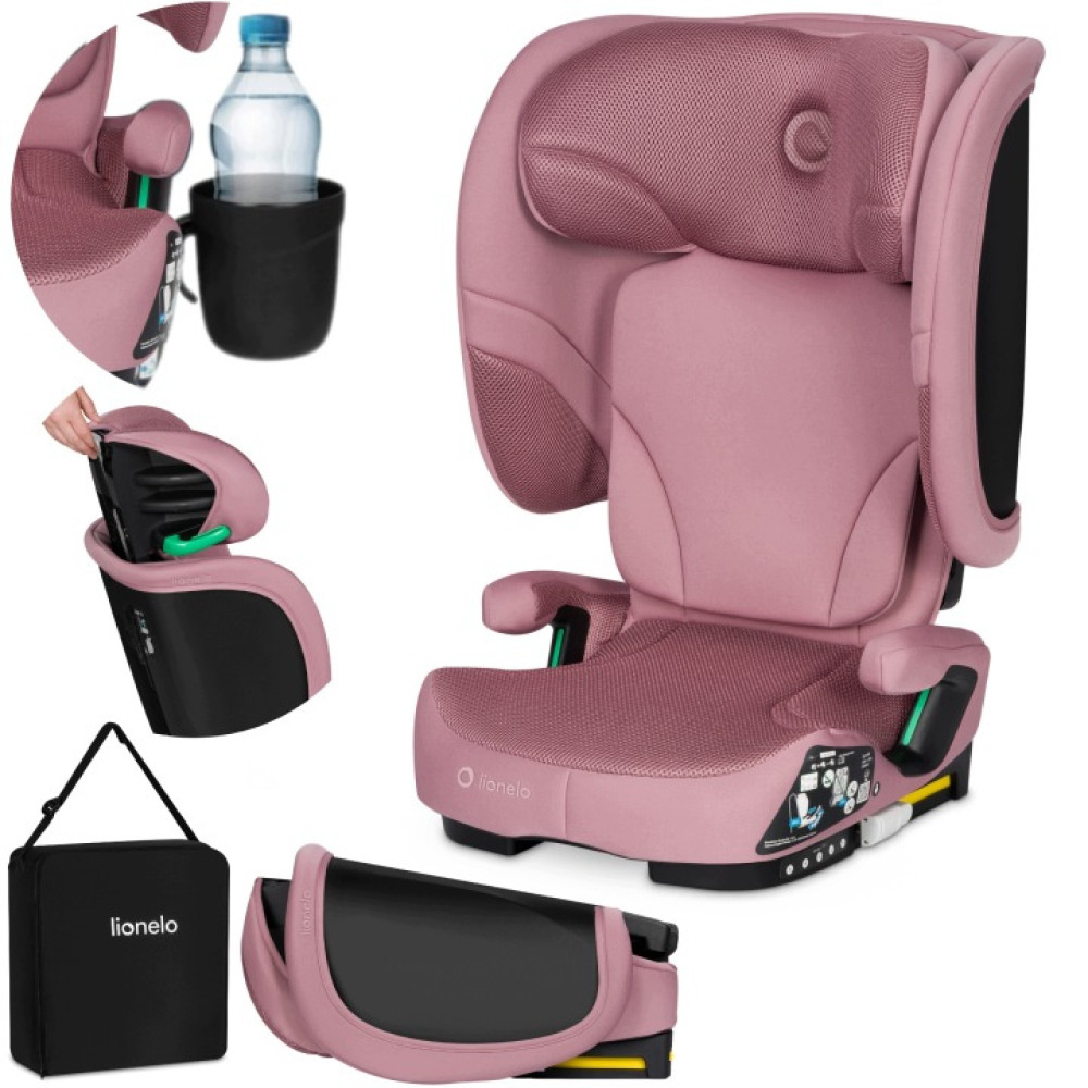 Lionelo Orin i-Size - складное детское автокресло (100 - 150 см) • Pink Mauve