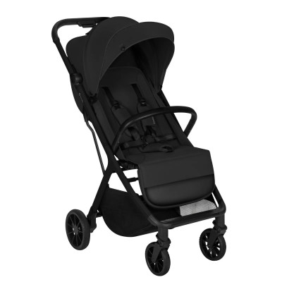 Lionelo Cloe Plus - прогулянкова коляска з автоматичним складанням, компактний візок • Black Onyx