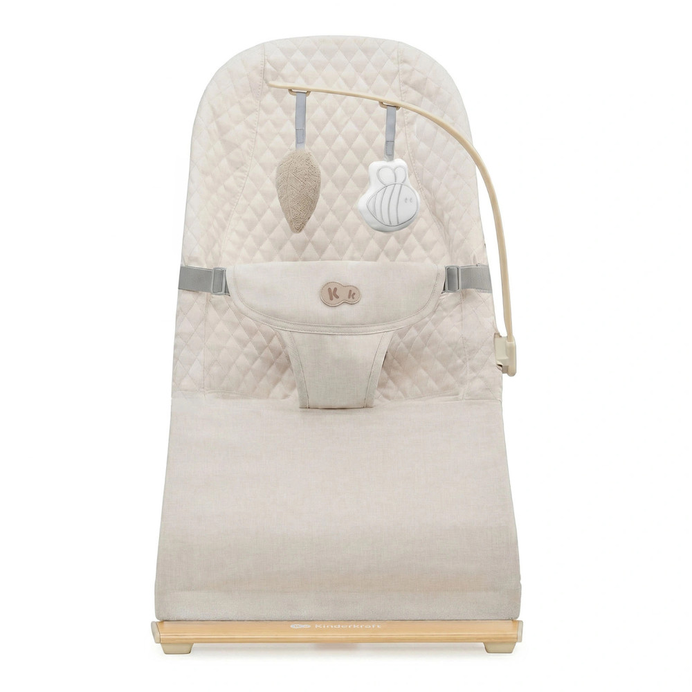 Kinderkraft Mimi - шезлонг-ліжечко з іграшками • Beige Wood (KBMIMI00WOD0000)