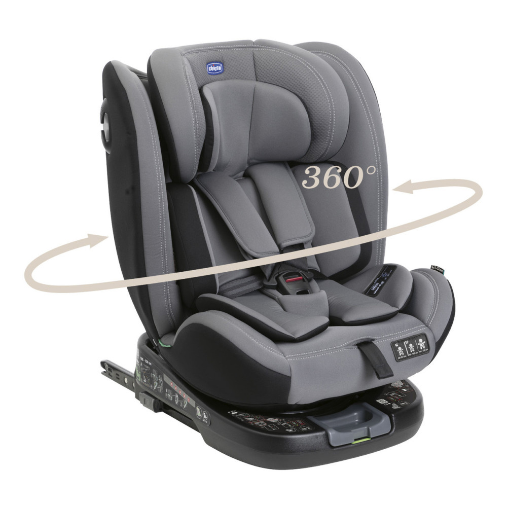 Chicco Unico Evo i-Size - поворотное на 360° автокресло для детей (от рождения до 12 лет / 40 - 150 см), ISOFIX с Top Tether • Grey