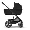 Cybex Balios S Lux 2026 - дитяча коляска 2в1 зі складаною люлькою Fold Lux, всесезонний візок з великими колесами, кошик до 10 кг • BLK Moon Black