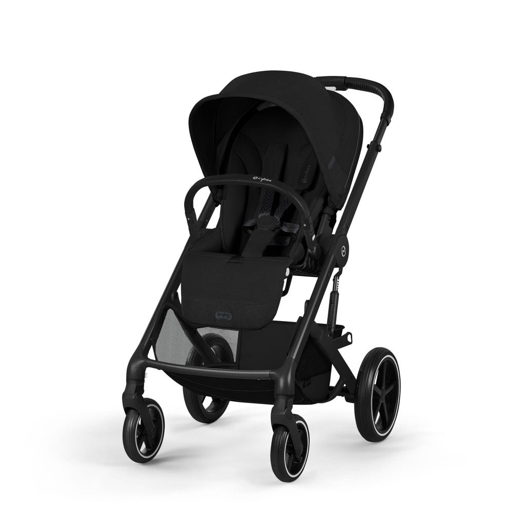 Cybex Balios S Lux 2026 - дитяча коляска 2в1 зі складаною люлькою Fold Lux, всесезонний візок з великими колесами, кошик до 10 кг • BLK Moon Black