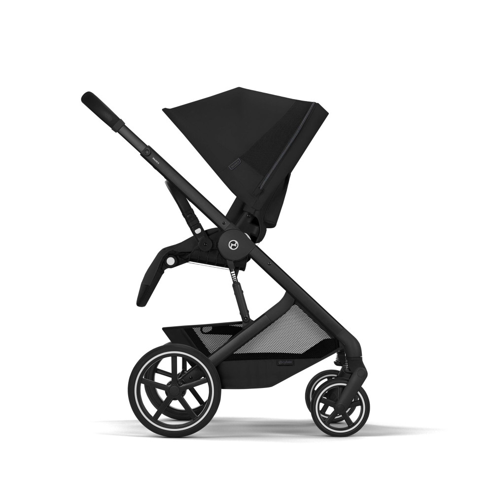Cybex Balios S Lux 2026 - дитяча коляска 2в1 зі складаною люлькою Fold Lux, всесезонний візок з великими колесами, кошик до 10 кг • BLK Moon Black