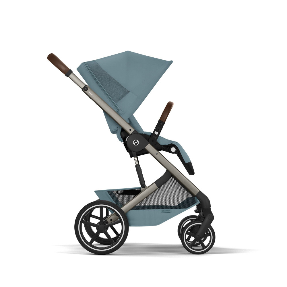 Cybex Balios S Lux 2026 - дитяча коляска 2в1 зі складаною люлькою Fold Lux, всесезонний візок з великими колесами, кошик до 10 кг • TPE Stormy Blue